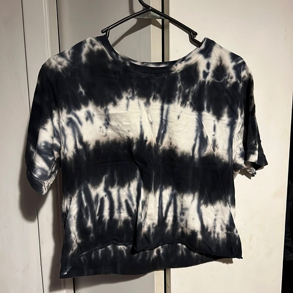 Tie Dye Crop Tee Shirt Raw Hem Grunge Indie Aesthetic Boho XS Goth Indie Street